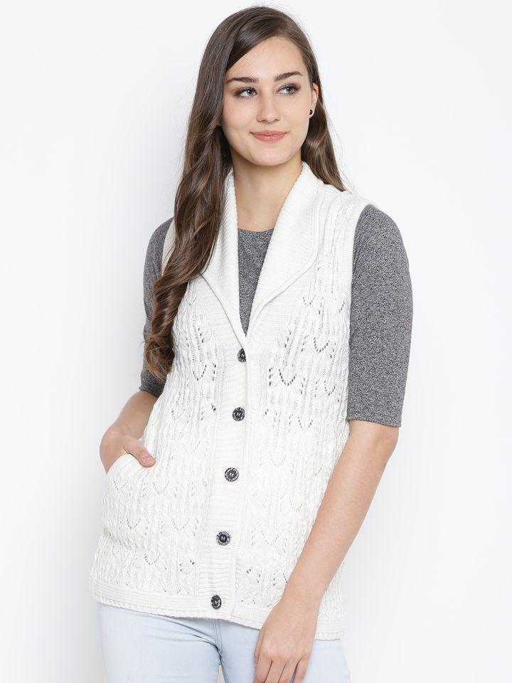 White sleeveless clearance cardigan womens
