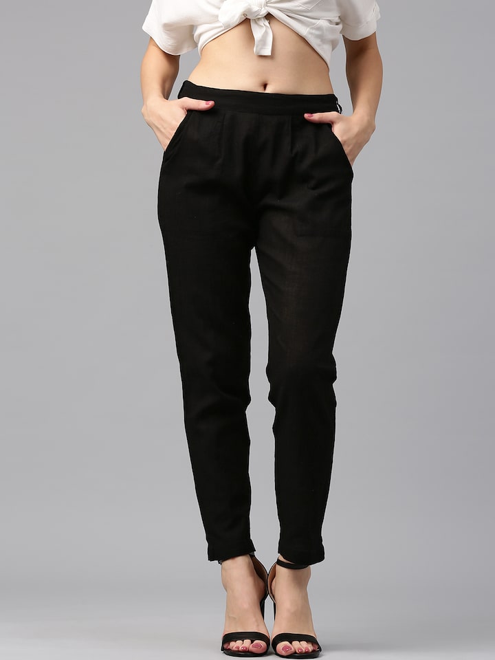 Cigarette trousers - Black - Ladies | H&M GB-anthinhphatland.vn
