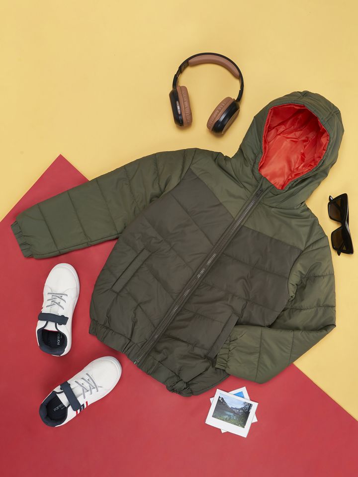 Orange puffer cheap jacket boys