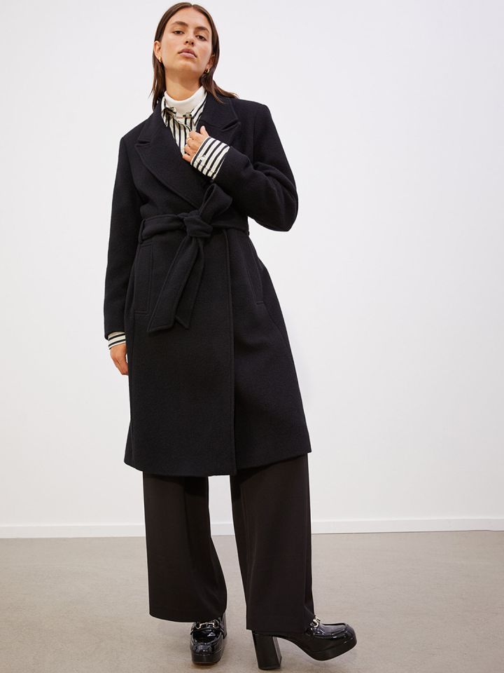 Wool blend top coat h&m