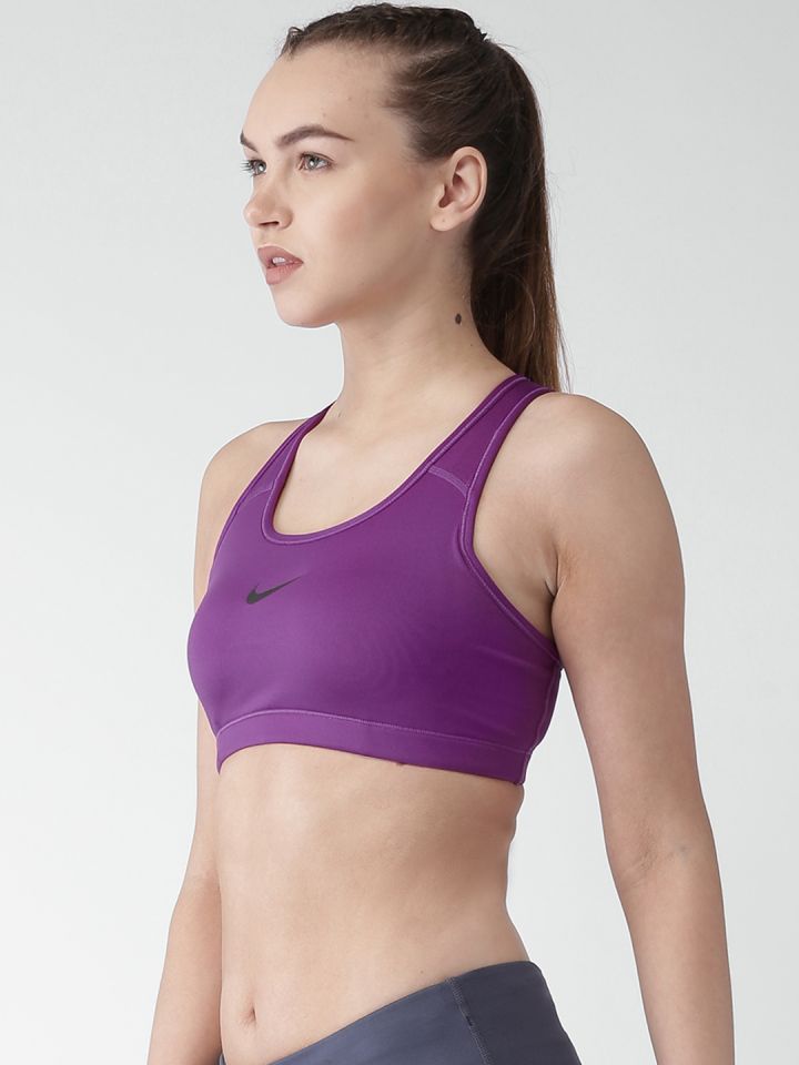 Nike Purple Solid Non-Wired Heavily Padded VICTORY COMPRSSION Sports Bra