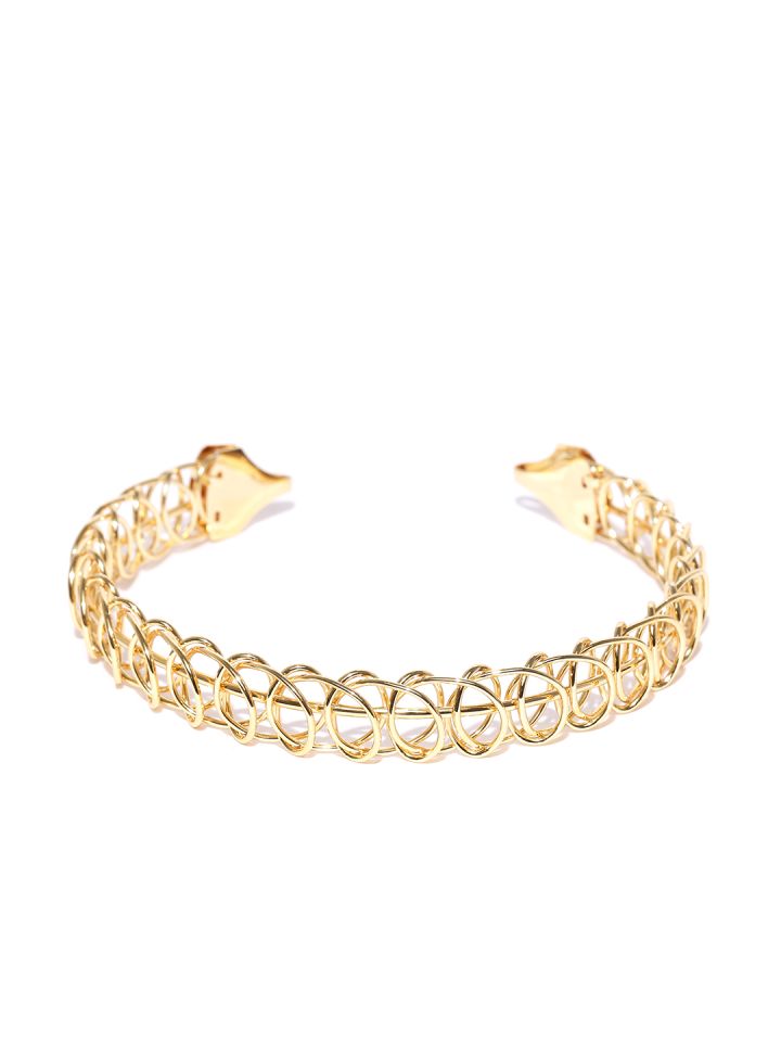 Tipsyfly Gold Toned Cuff Choker Necklace