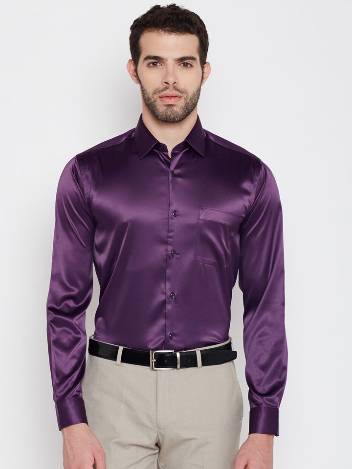 Buy Blackberrys Men Purple Slim Fit 