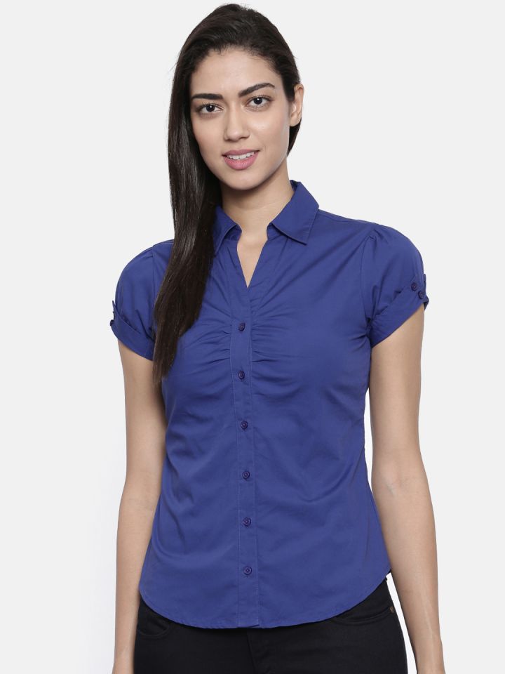 blue formal shirt women