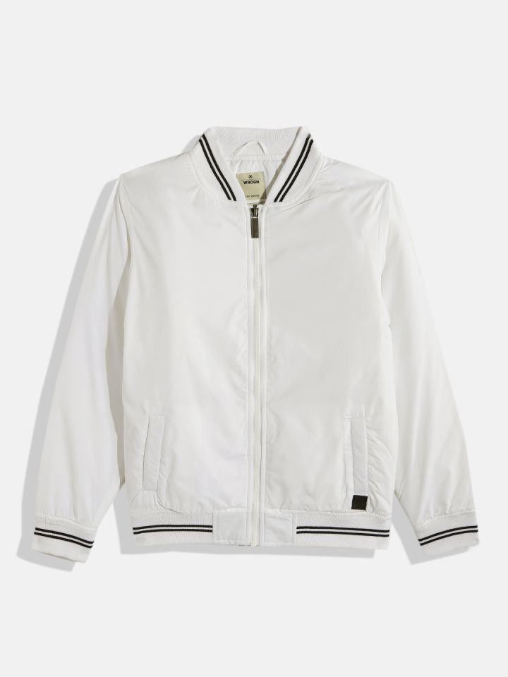 Boys white bomber jacket online