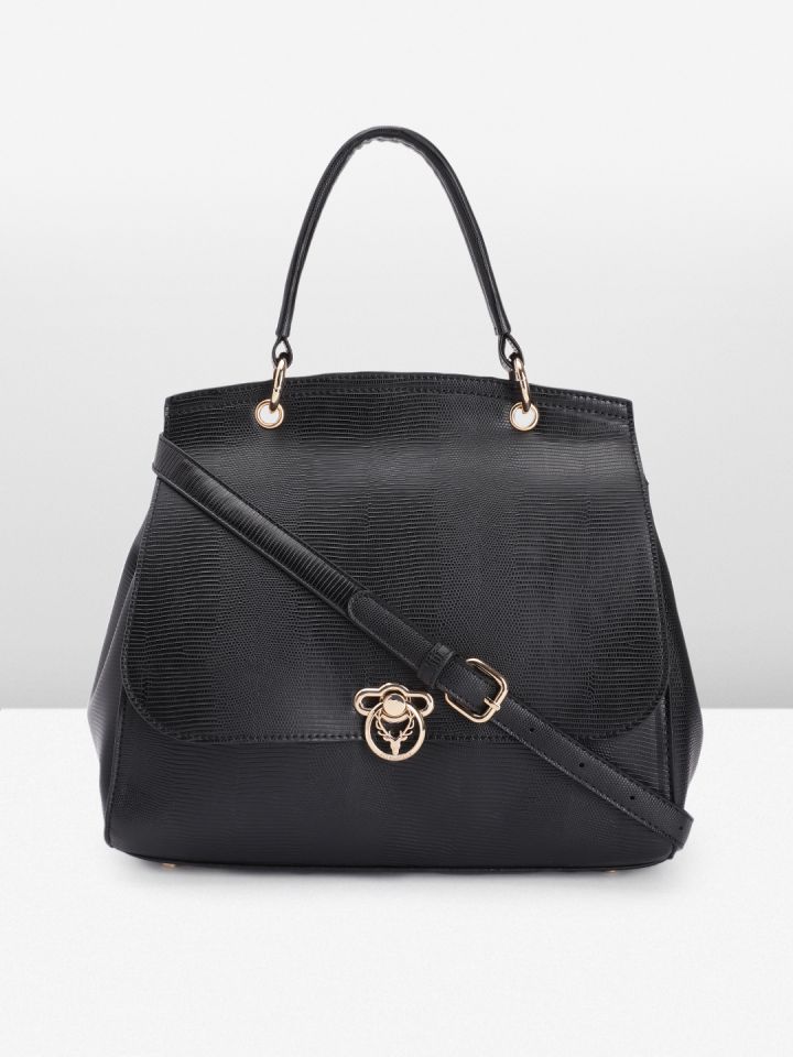 Allen solly black solid handheld bag deals