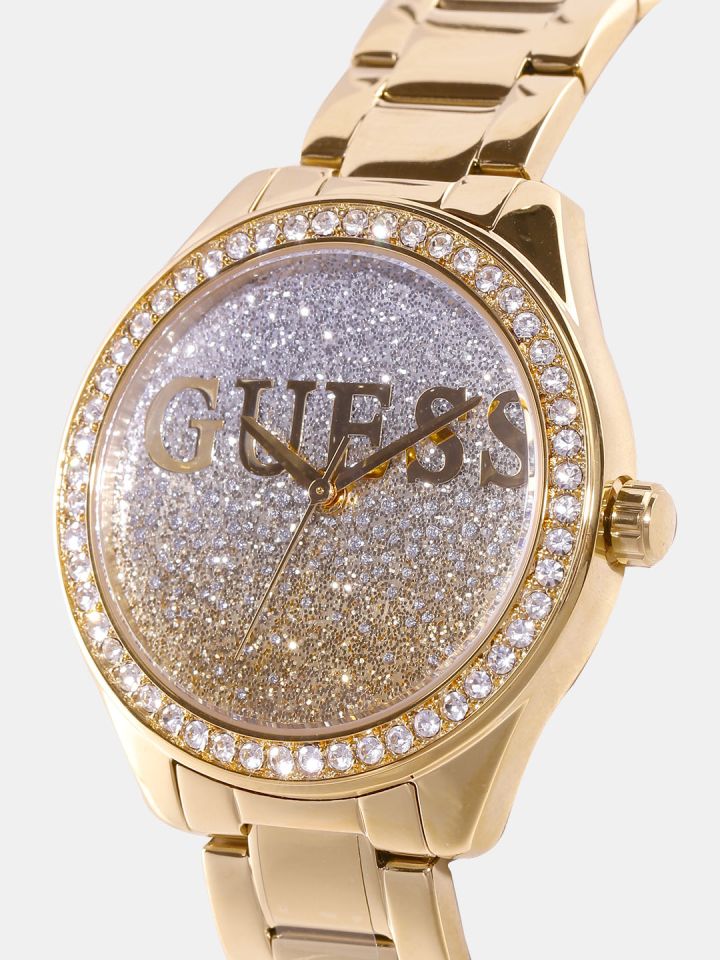 Buy GUESS Women Silver Toned Gold Toned Analogue Watch W0987L2