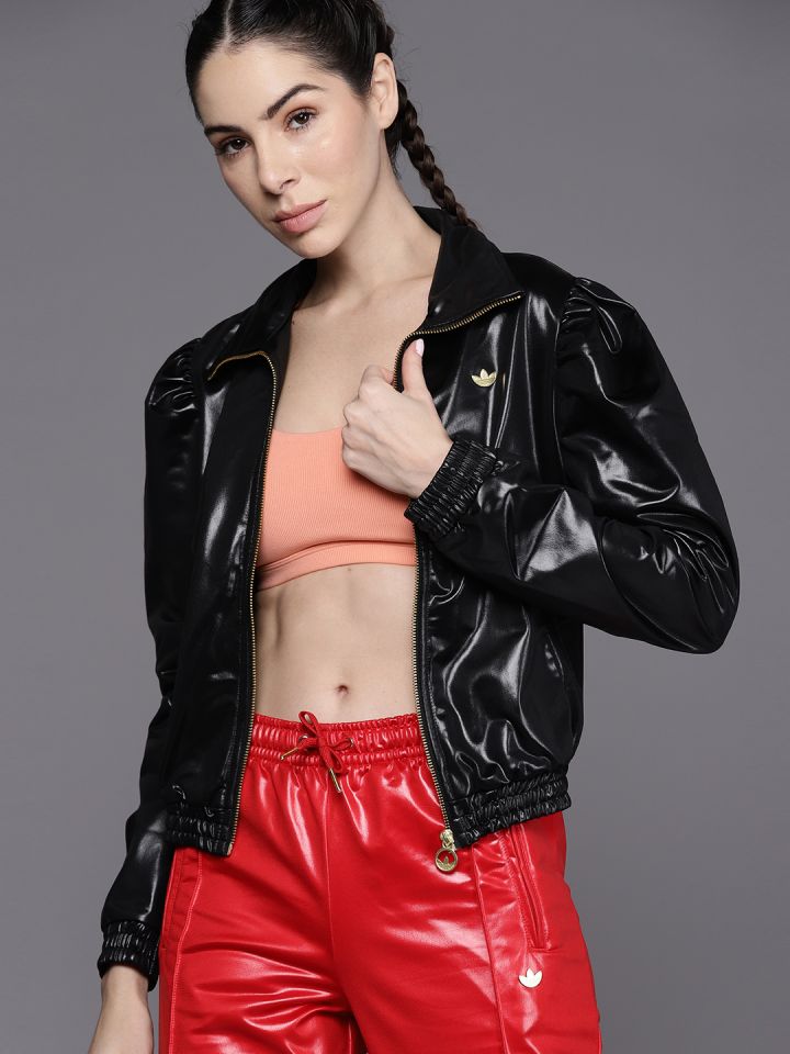 Adidas leather top jacket womens