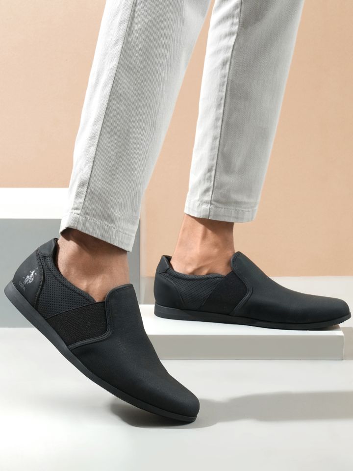 U.S. Polo Assn. Men Black SERGIO 2.0 Knitted Smart Casual Slip On