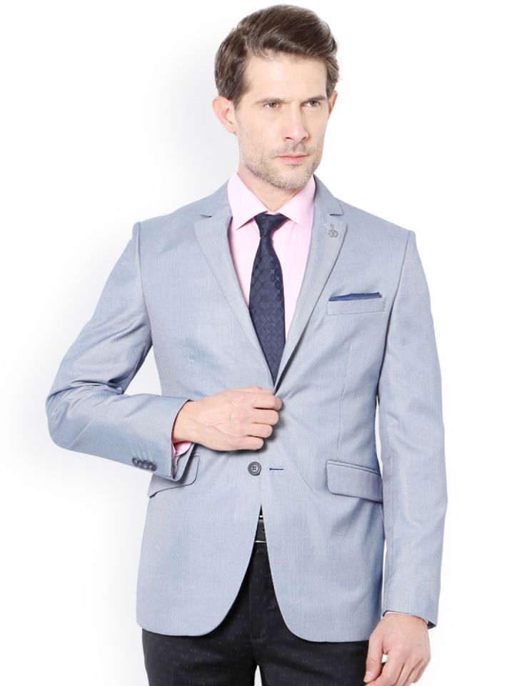 Van heusen blazer blue hot sale