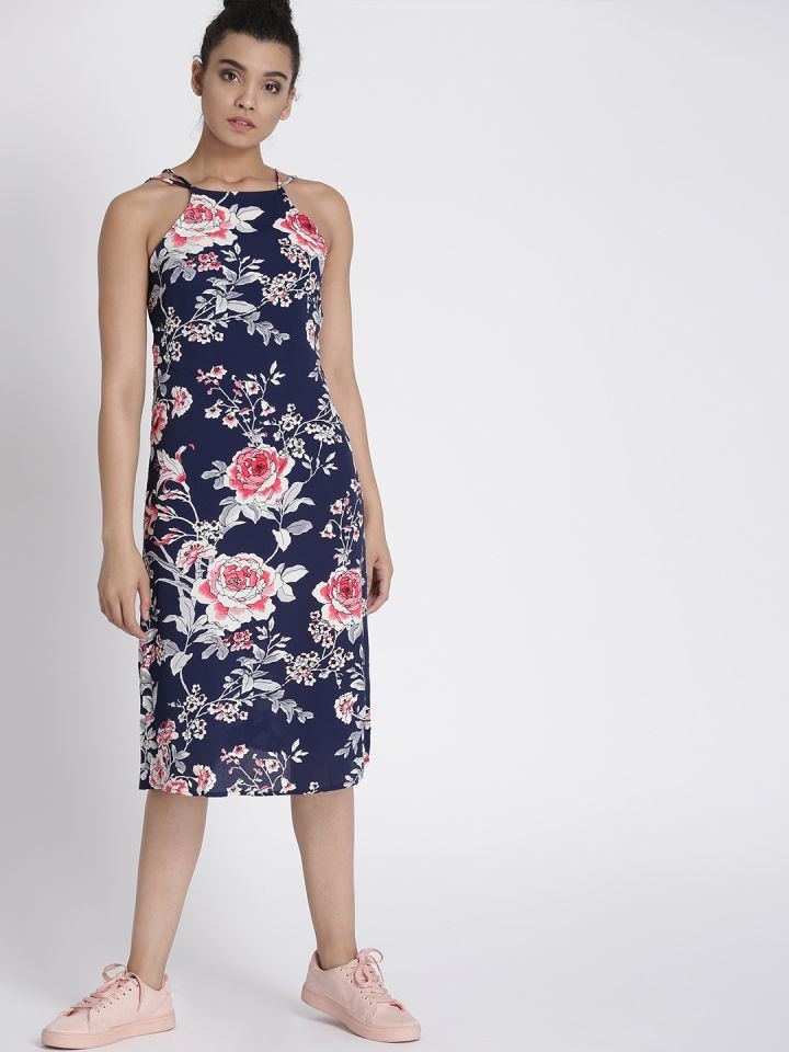 Chemistry Women Blue Printed A Line Dress