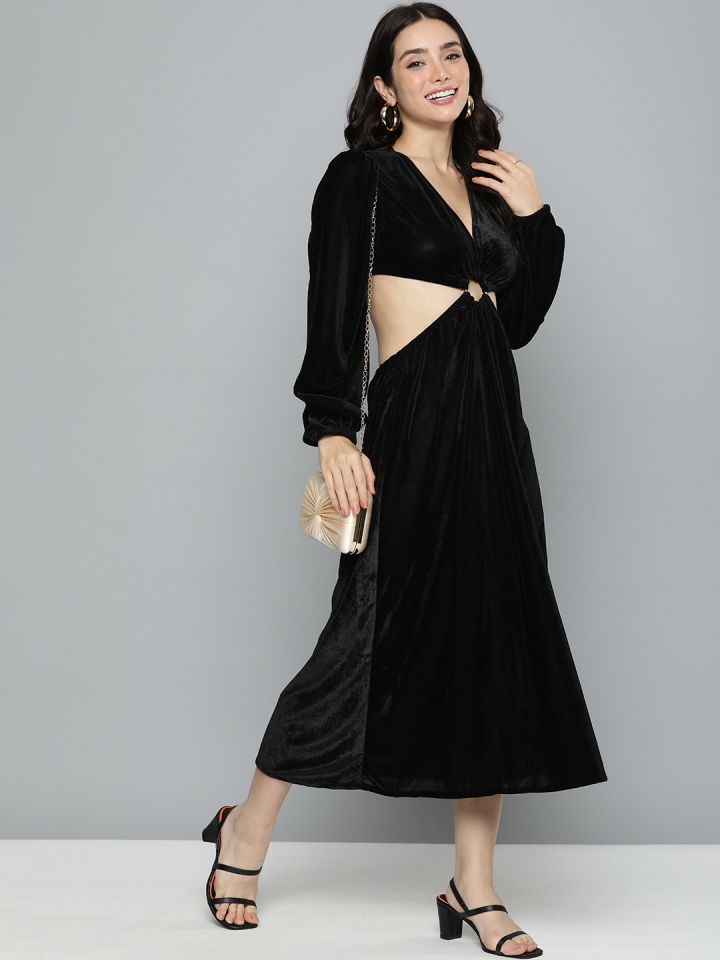 Myntra top velvet dress