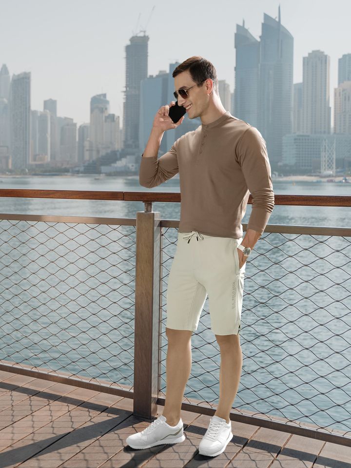 Buy U.S. Polo Assn. Denim Co. Men Solid Mid Rise Knitted Shorts
