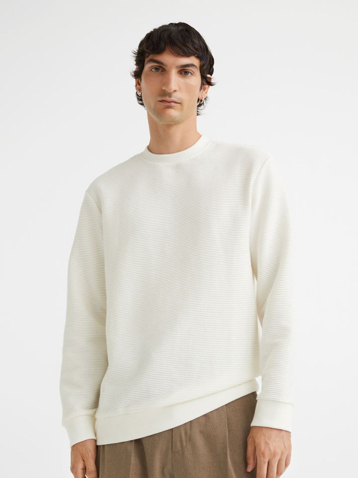 Mens ribbed sweatshirt outlet
