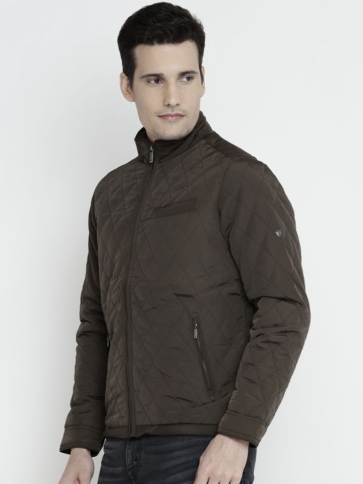 Mens green shop quilted jacket
