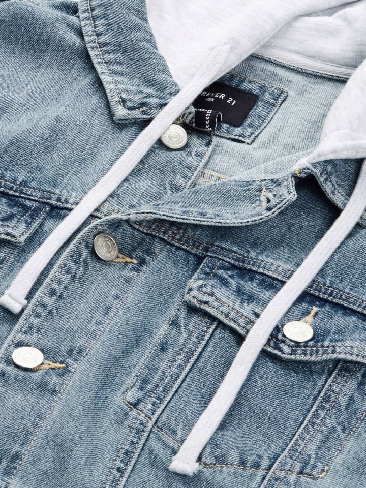 Forever 21 store hooded denim jacket
