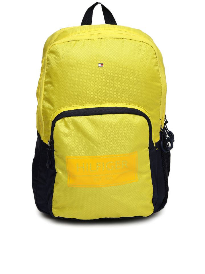 yellow tommy hilfiger backpack