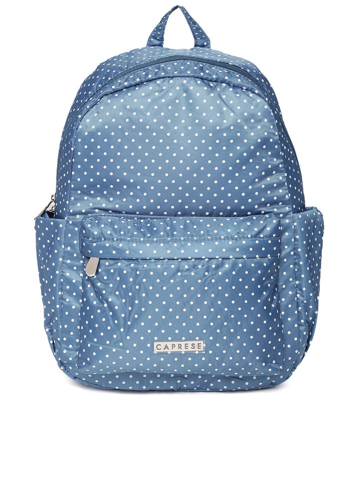 blue polka dot backpack