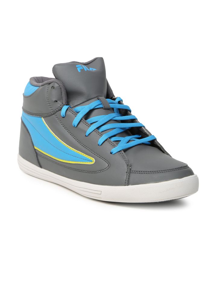 ingeniør Udråbstegn semester Buy FILA Men Grey Solid Synthetic Leather Mid Top Streetmate III Sneakers - Casual  Shoes for Men 2054833 | Myntra