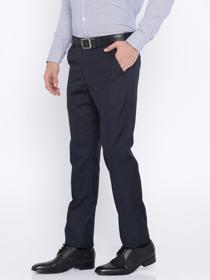 Buy John Miller Men Black Slim Fit Formal Trousers  Trousers for Men  250765  Myntra