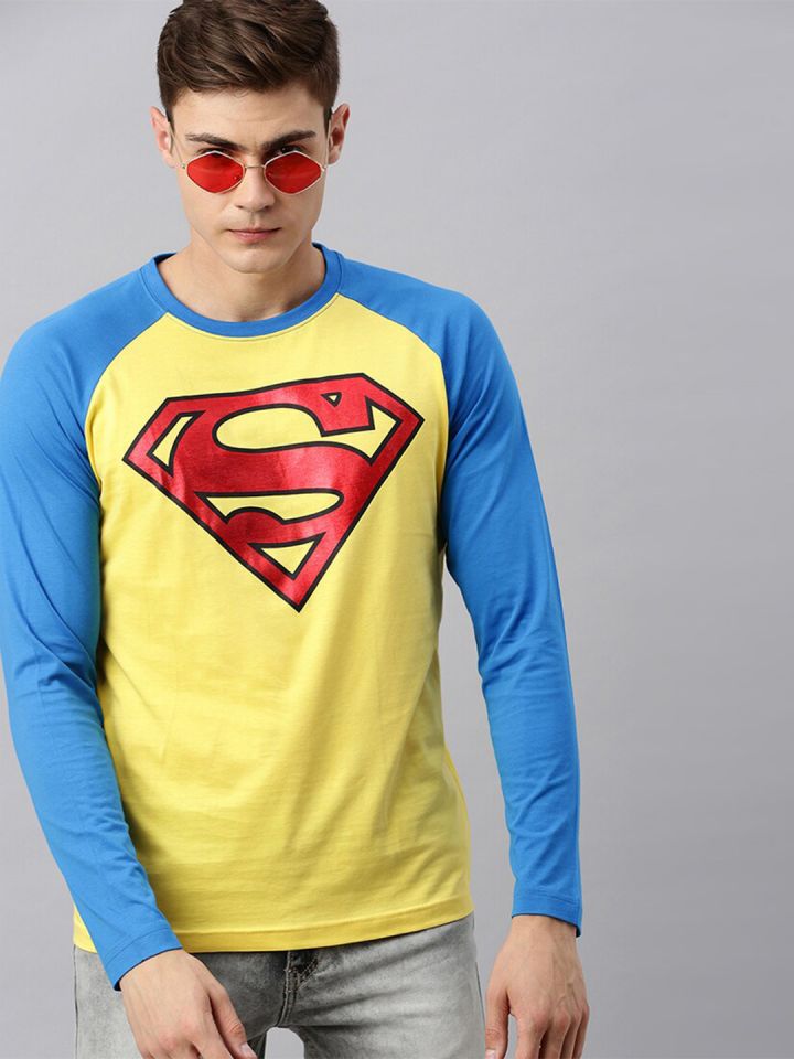 Buy Kook N Keech Superman Men Yellow Superman Printed Round Neck T