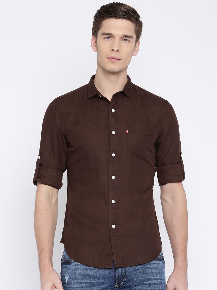 Buy Levis Men Brown Classic Slim Fit 