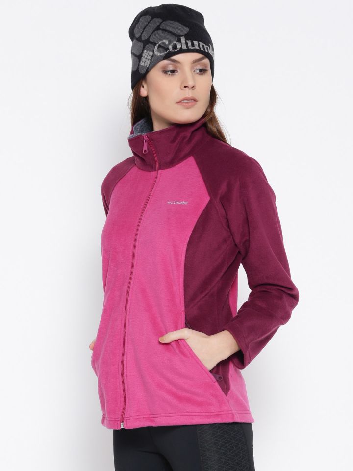 Buy Columbia Women Pink Colourblocked Dotswarm II Fleece Full Zip