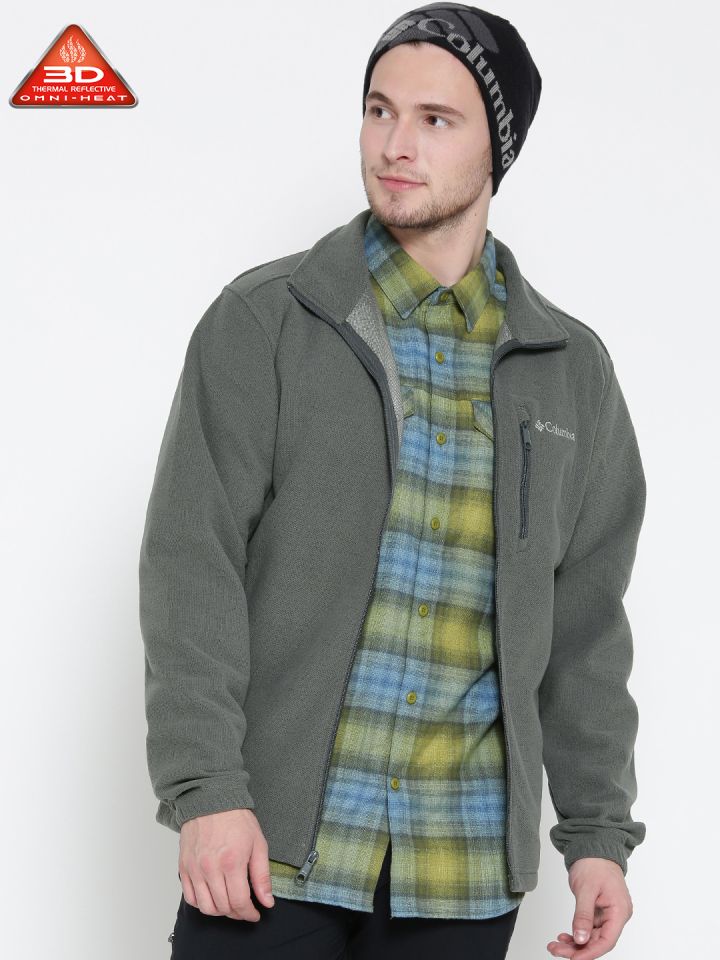 Buy Columbia Men Grey Hot Dots III Full Zip Fleece Solid Outdoor