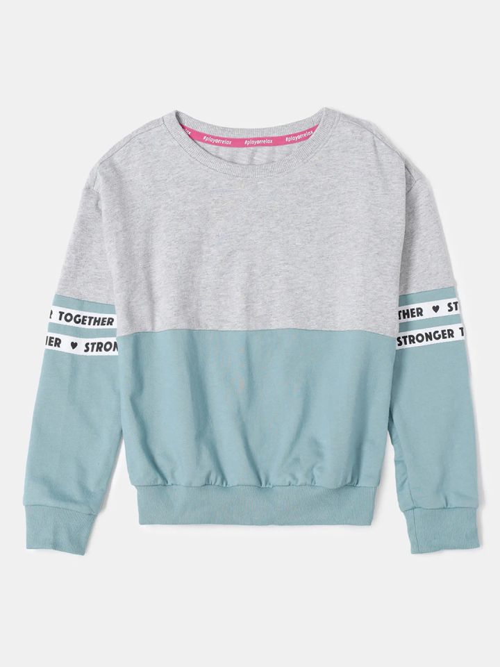 Buy Jockey Girls Super Combed Cotton Printed Sweatshirt With Drop Shoulder Styling AG66 Sweatshirts for Girls 20657990 Myntra