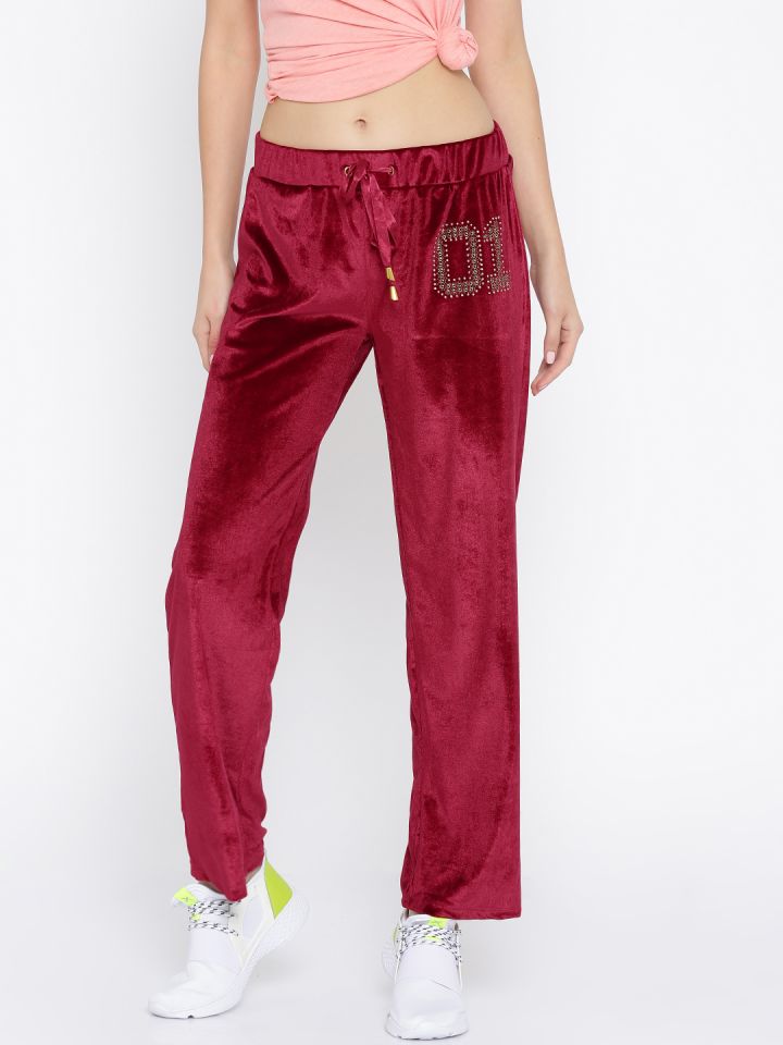 Buy Ajile By Pantaloons Red Velvet Track Pants Track Pants for