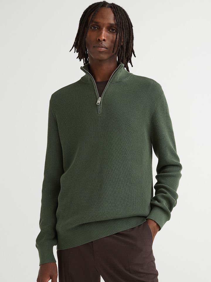 Buy H M Men Green Slim Fit Jumper Sweaters for Men 20680176 Myntra