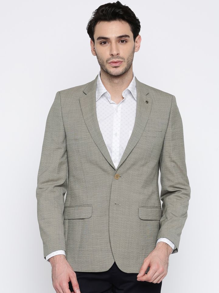 Buy Raymond Men Grey Tailored Contemporary Fit Single Breasted