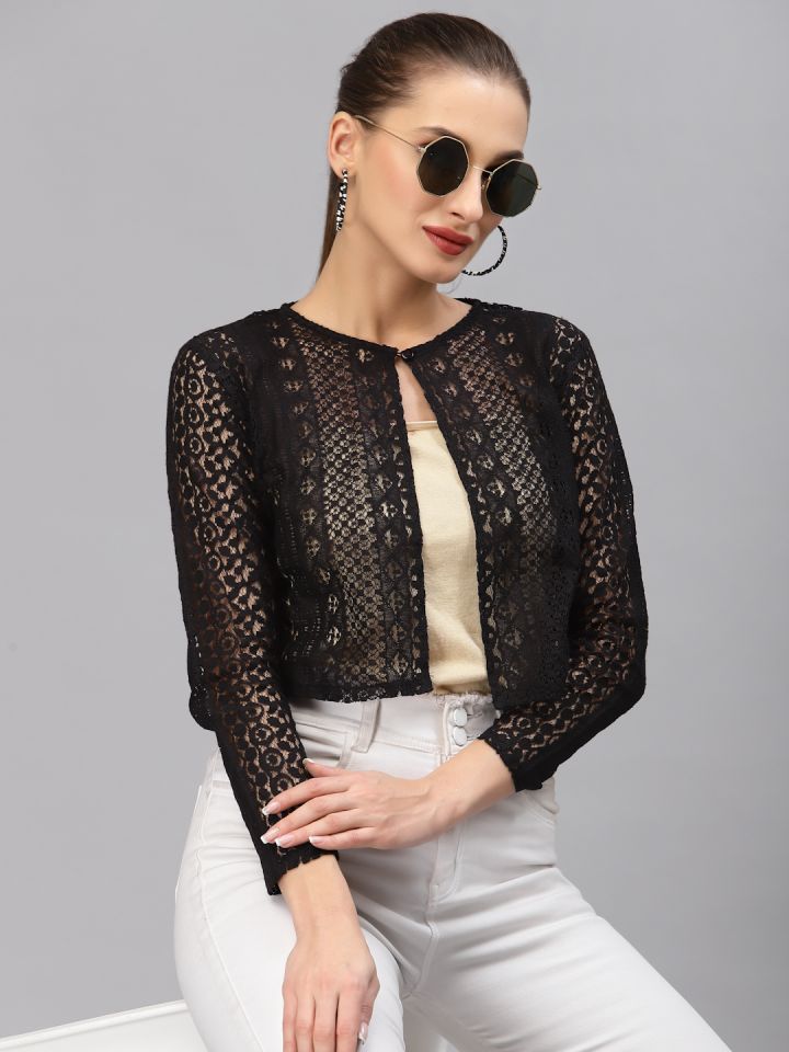 Black online shrug myntra