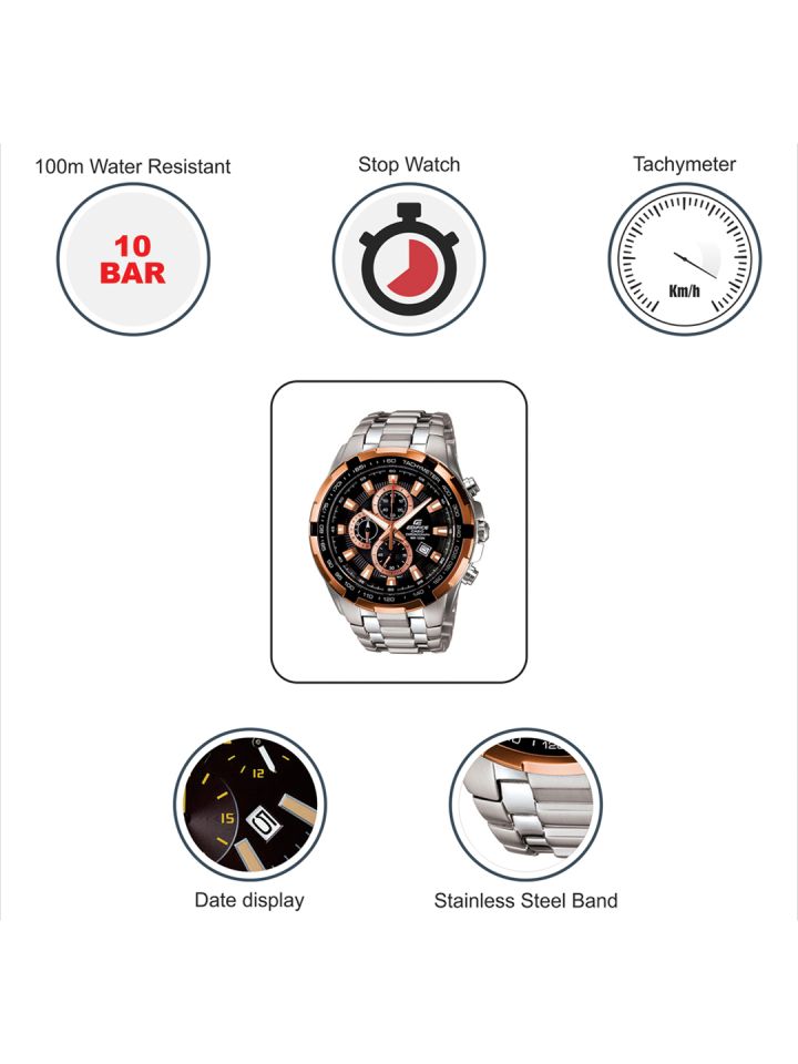 Buy Casio Edifice Men Black Analogue Watch ED368 EF 539D 1A5VDF