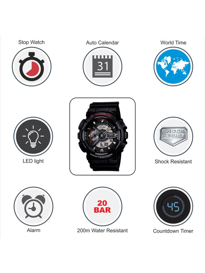 Casio G Shock Men Black Analogue and Digital watch G316