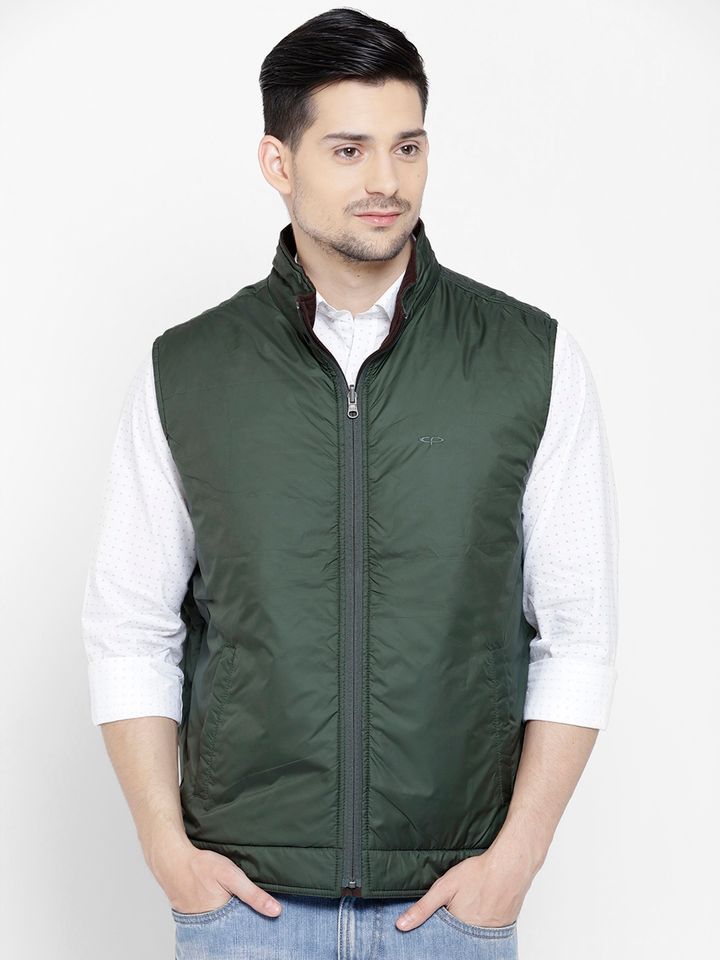 Buy ColorPlus Men Brown \u0026 Green Solid 