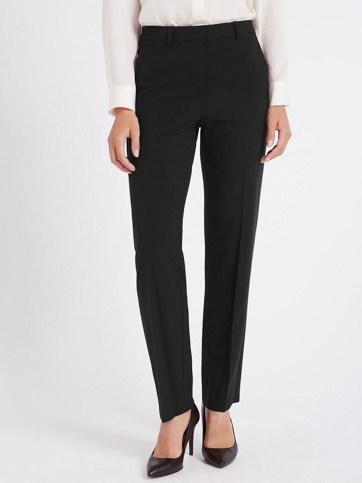 Buy Women Black Regular Fit Solid Casual Trousers Online  739090  Allen  Solly
