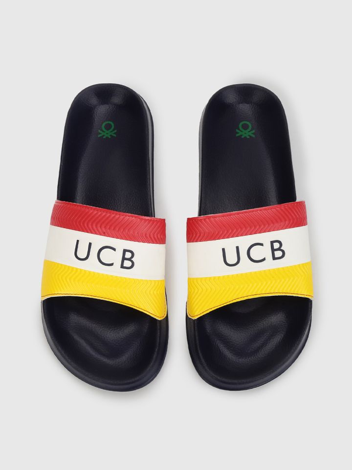 Buy United Colors Of Benetton Men Navy Blue Yellow Striped