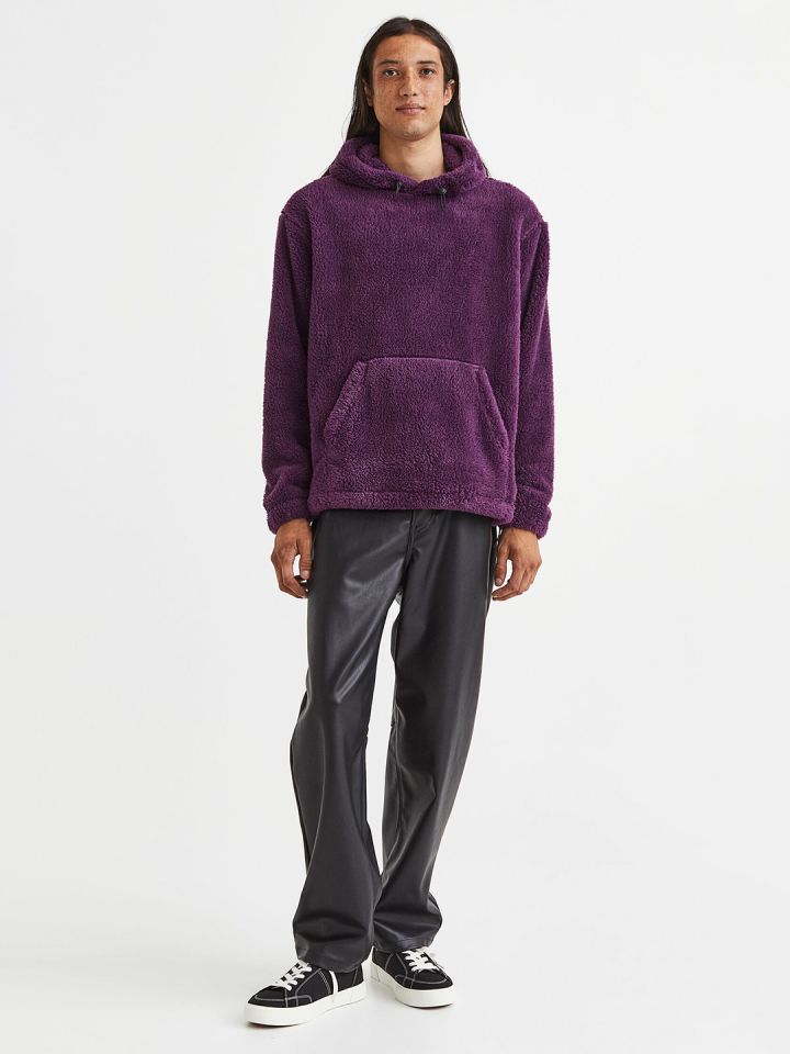 Uo faux fur shop hoodie sweatshirt