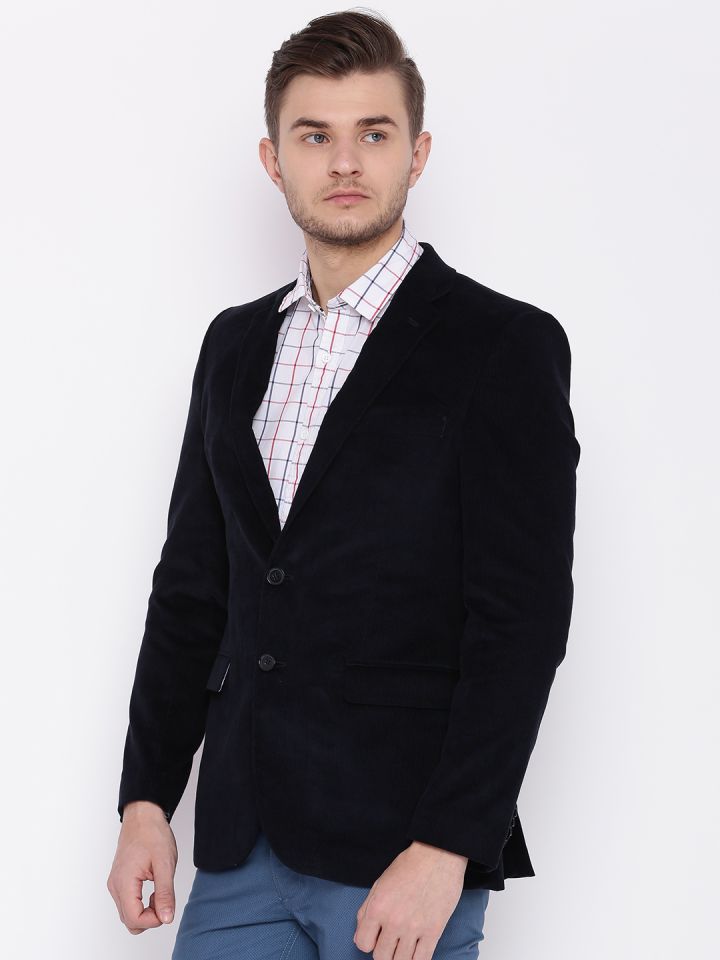Raymond navy blue blazer hot sale