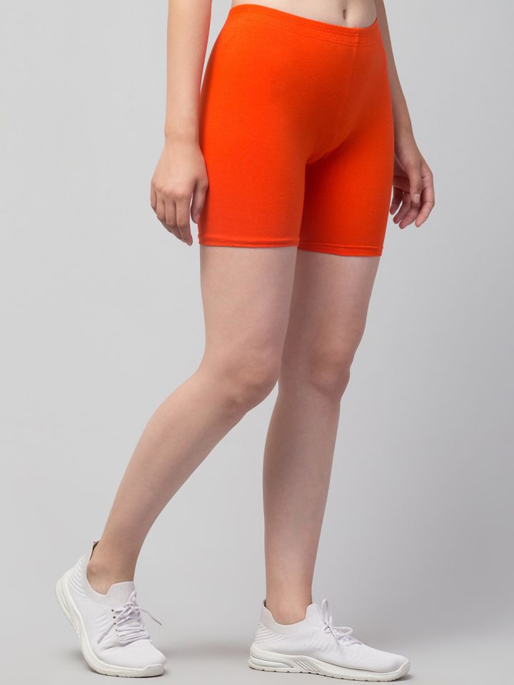 Buy Apraa Parma Women Orange Cycling Sports Shorts Shorts for