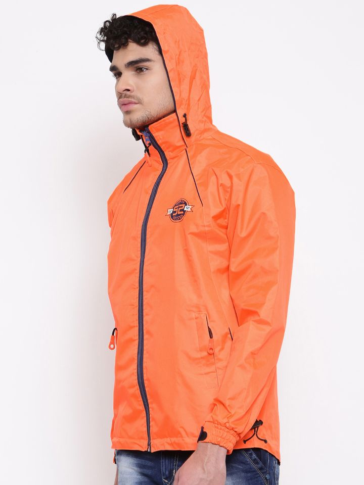 Sports52 wear Neon Orange Hooded Rain Jacket