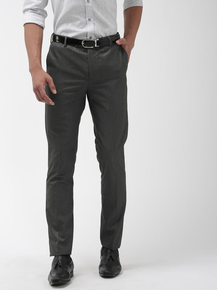 Buy Arrow Men Grey Tapered Fit Formal Trousers  Trousers for Men 2079009   Myntra