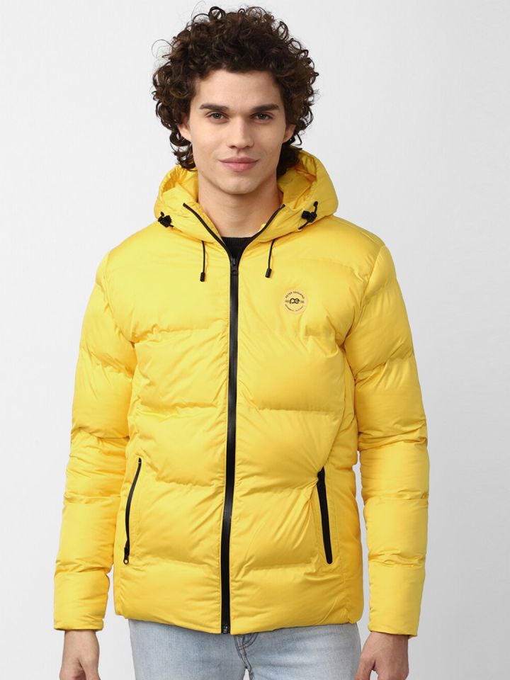 Peter England Casuals Men Yellow Solid Padded Jacket