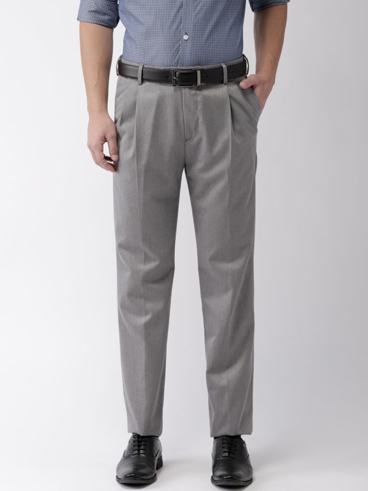Buy Arrow Men Grey Smart Smart Fit