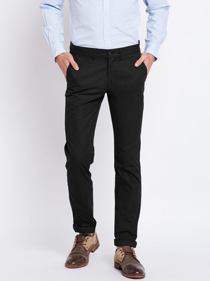 Buy ColorPlus Black Pleated Trousers for Men Online  Tata CLiQ