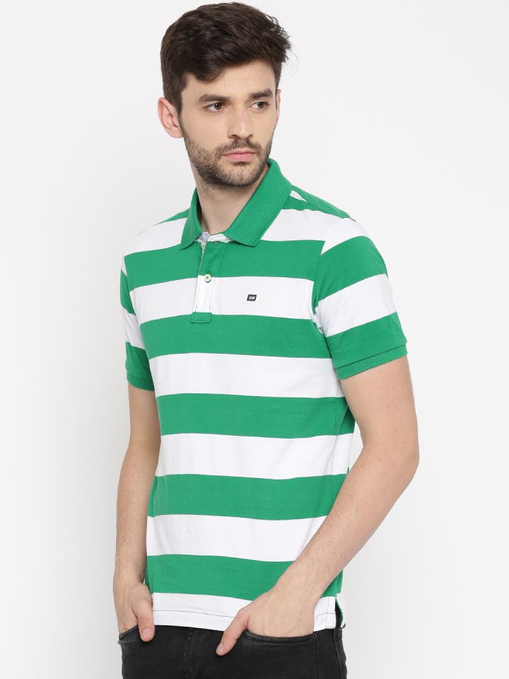 collar t shirt green