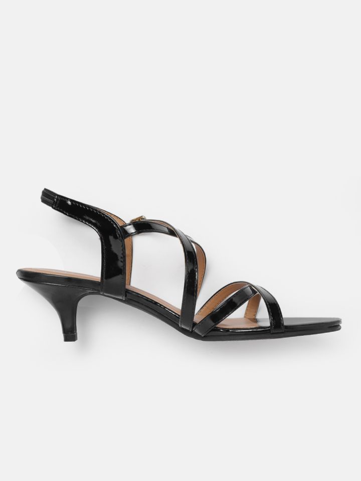 Leather kitten sales heel sandals