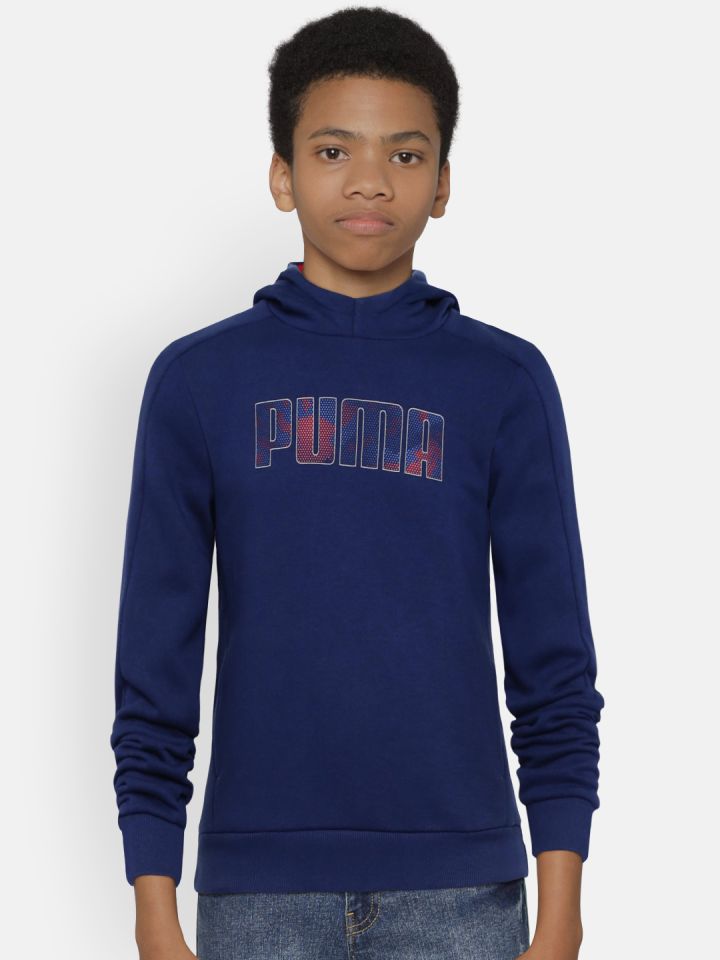 Buy Puma Boys Blue Printed Hooded Sweatshirt 85160416
