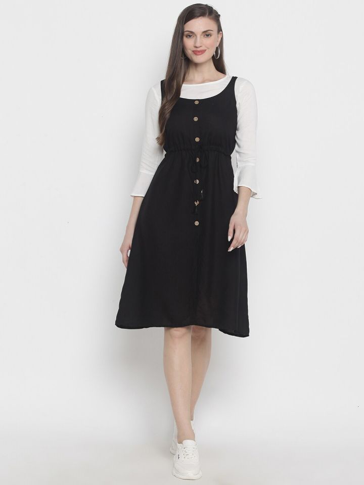 Pinafore dress myntra 2025